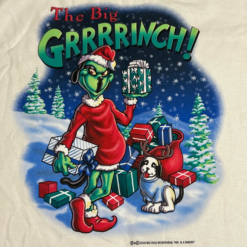 Vintage 2000 Big Dog Tee Shirt Men’s XL The‎ Big Grinch NEW without Tags